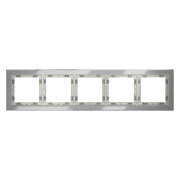 Рамка стеклянная Voltum S70 на 5 постов, (сталь, стекло) VLS110505