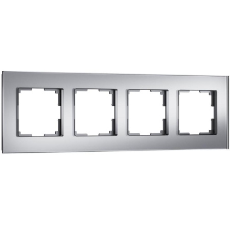 Рамка на 4 поста Werkel Senso серебряный стекло soft-touch W0043106 4690389200489