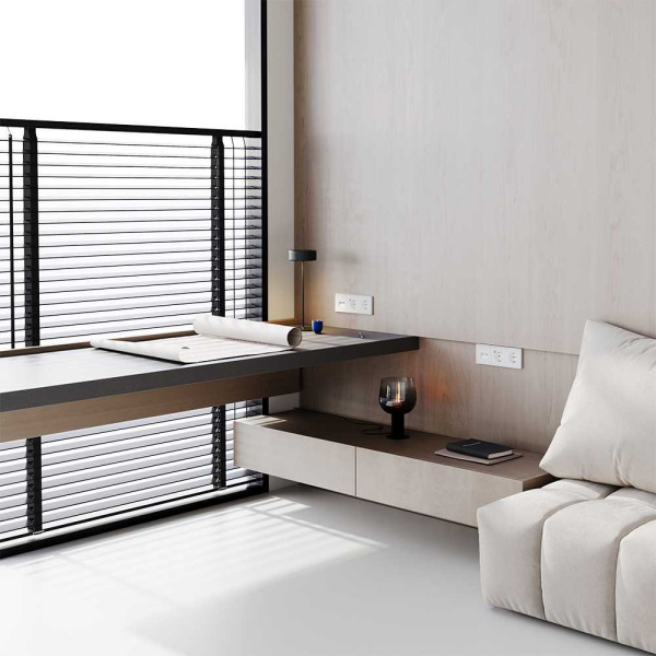 Розетка встраиваемая Voltum S70 с заземлением и защитными шторками, 16А, с USB, A+С, (белый матовый) VLS040502