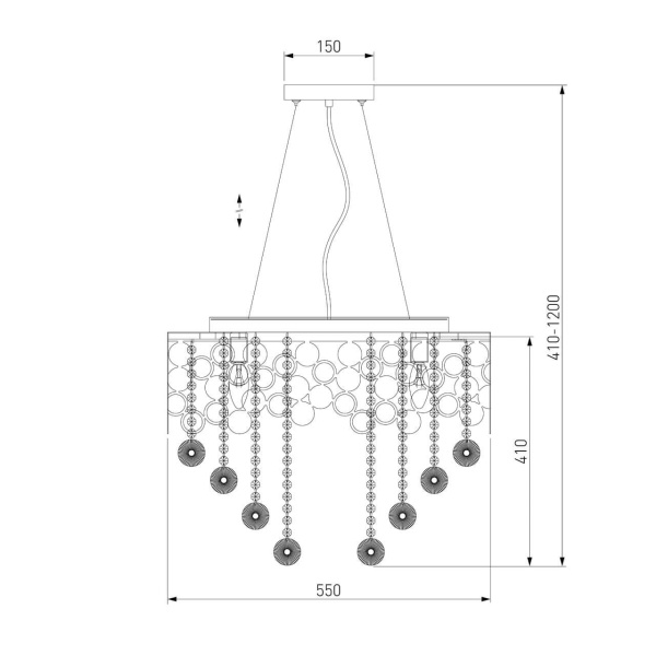 Подвесная люстра Eurosvet Lianna 10123/8 золото/прозрачный хрусталь Strotskis Smart