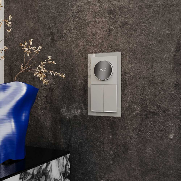 Рамка стеклянная Voltum S70 на 2 поста, (сталь, стекло) VLS110205