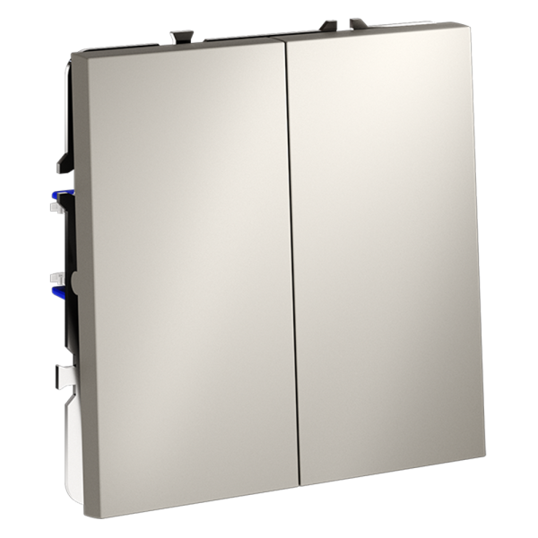 Выключатель встраиваемый Voltum S70 двухклавишный 10А, (кашемир) VLS020103