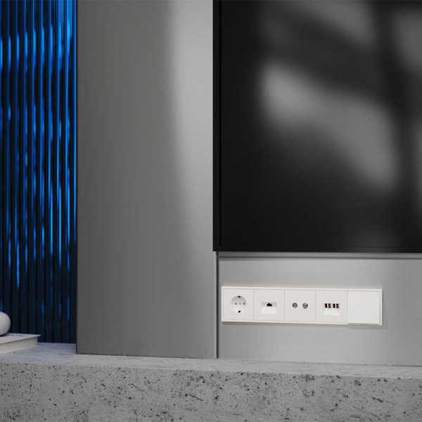 Накладка для розетки телевизионной оконечной TV+SAT, S70 (хлопок) Voltum VLS001613