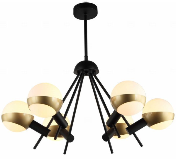 Люстра Veneto Luce 4185/6 BK+WH+GD (1)
