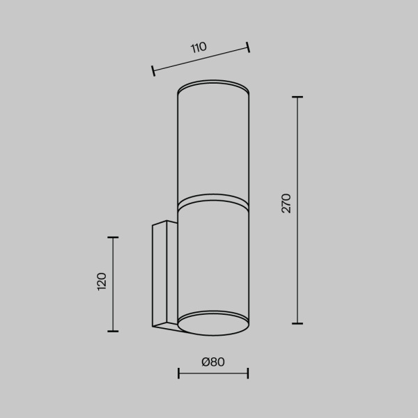 Настенный светодиодный светильник Modelux Modestyle MS.106.270 BS