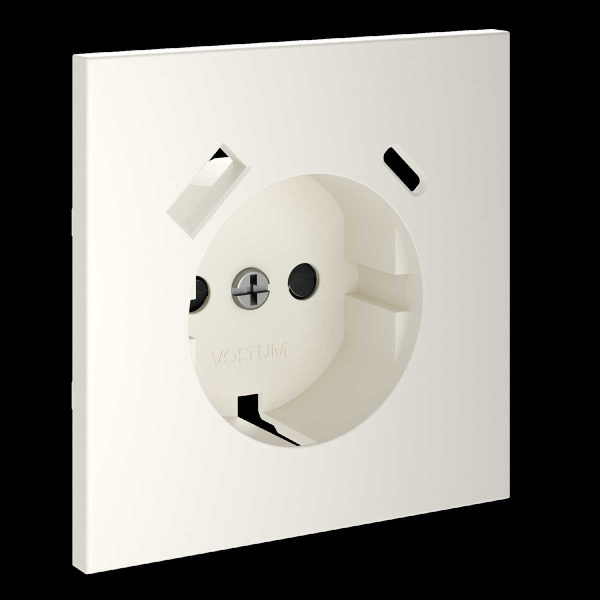 Накладка для розетки с заземлением и защитными шторками, с USB A+C, S70 (хлопок) Voltum VLS001013