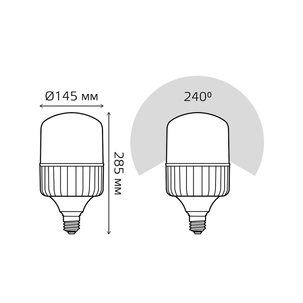 Лампа светодиодная Gauss E40 100W 4000K матовая 63420
