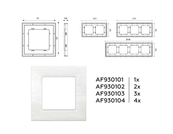 Рамка AMBRELLA VOLT AF930104