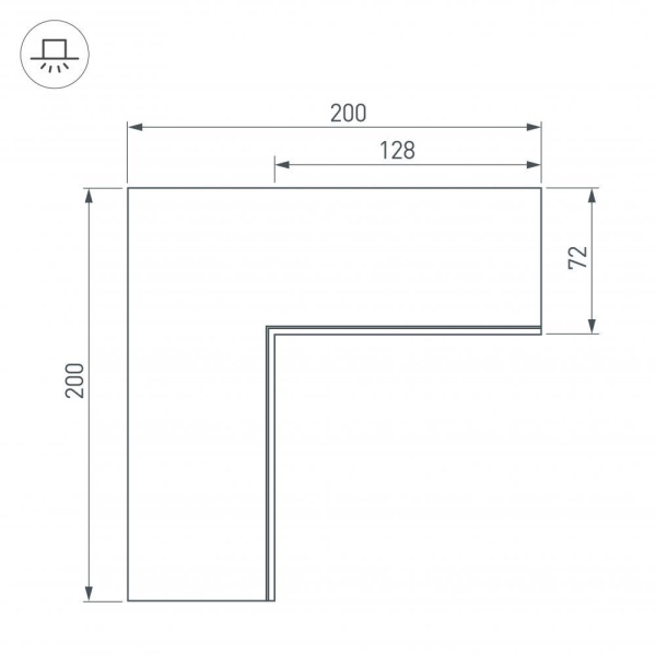 Коннектор L-образный внутренний Arlight SL-Linia55-Fantom 030130