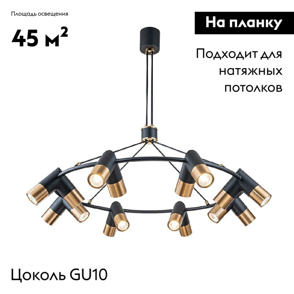 Подвесная люстра Indigo Doppio 11036/16P Black V000456