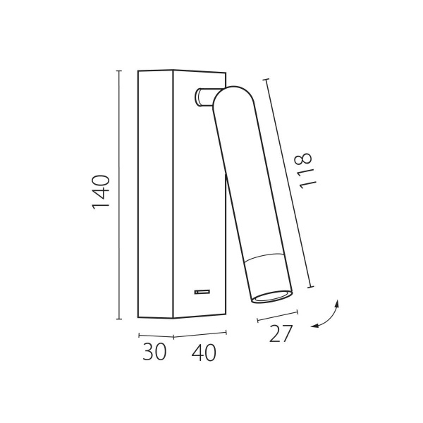 Бра 3W 180LM 3000K, белый Omega Lightstar 200736