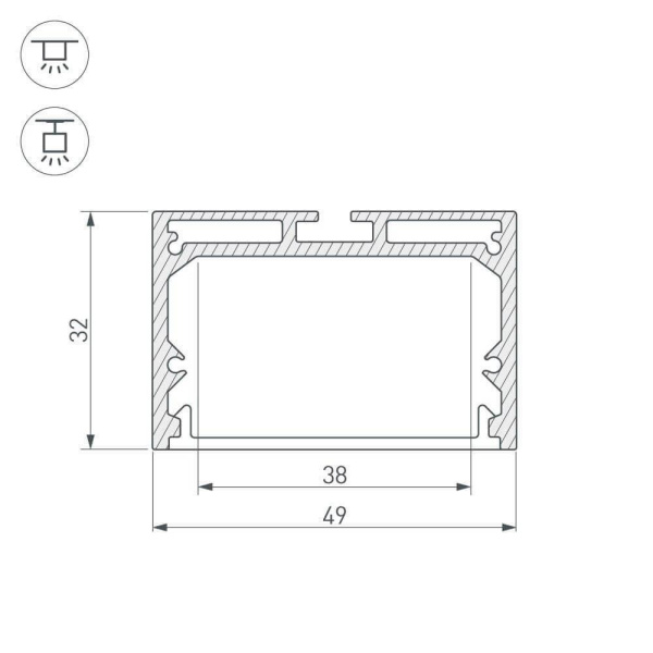 Профиль Arlight SL-LINE-4932-2000 ANOD 019308