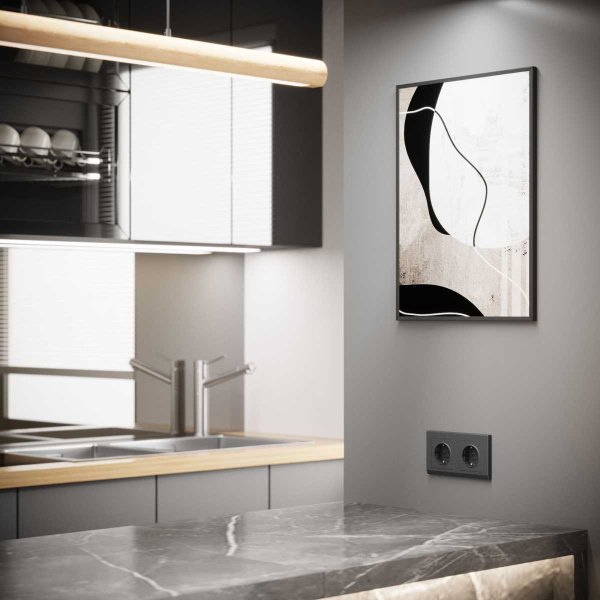 Розетка с заземлением и шторками Werkel графит W1171164 4690389194412