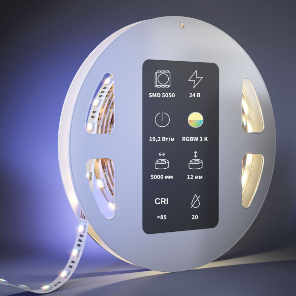 Светодиодная лента Maytoni 19,2W/m 60LED/m 5050SMD теплый белый + RGB 5M 201134