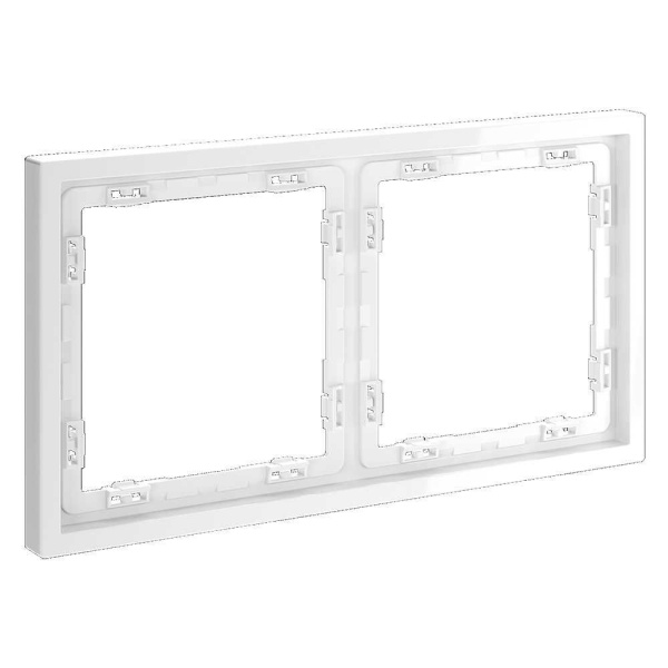 Рамка пластиковая Voltum S70 на 2 поста, (белый глянцевый) VLS100201