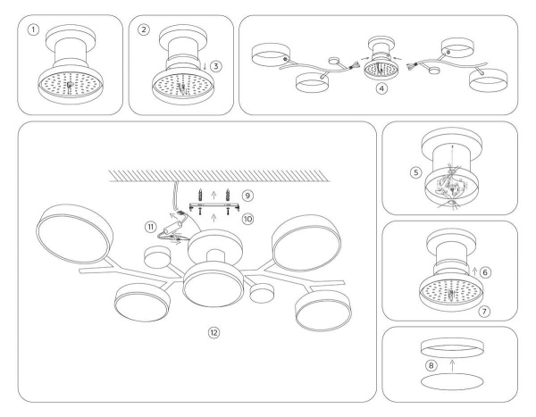 Потолочная светодиодная люстра Ambrella light Comfort LineTech FL4834