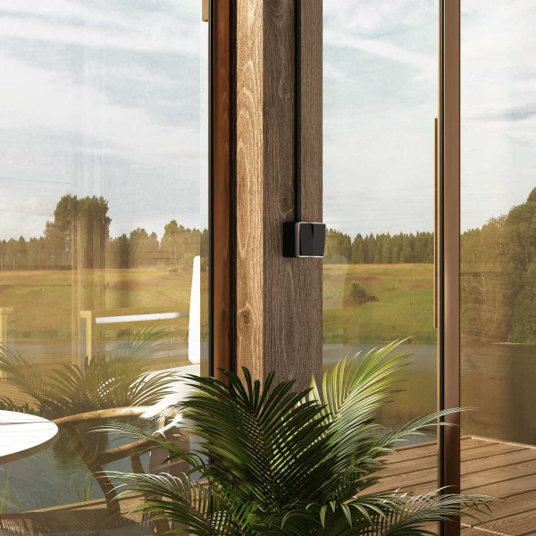 Выключатель двухклавишный влагозащищенный Werkel Gallant черный/хром W5020235 4690389164286