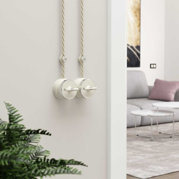 Выключатель двухклавишный на 4 положения Werkel Vintage слоновая кость матовый/хром W5822055 4690389183201