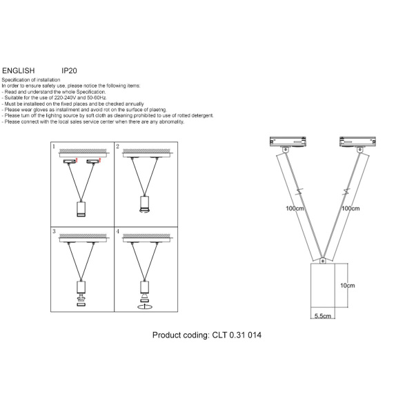 Трековый светильник Crystal Lux CLT 0.31 014 BS