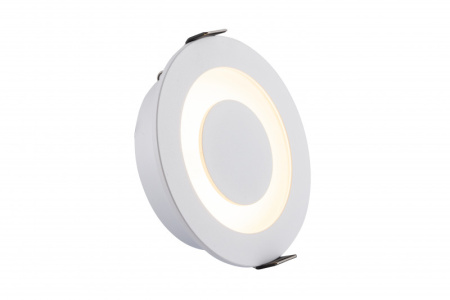 DK2700-WH Встраиваемый светильник, IP 20, 7 Вт, LED 3000, белый/белый, алюминий/акрил