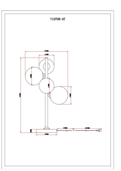 Настольная лампа Moderli Renny V10798-4T