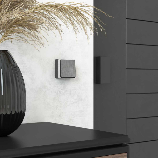 Выключатель одноклавишный Werkel Gallant графит рифленый W5010004 4690389163739