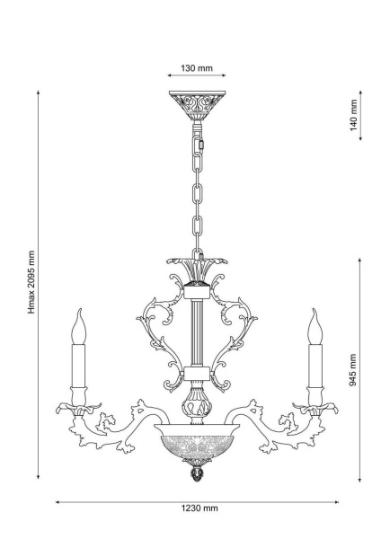 Подвесная люстра Lucia Tucci Firenze 1780.30.3 Antique Gold