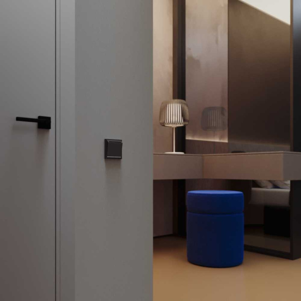 Выключатель встраиваемый S70 карточный 16А, (черный матовый) Voltum VLS010708