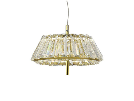 8440 8444/S gold , Подвесной светильник, Gold Clear crystal D28*H11/250 cm LED strip 12W 3100K 1200L