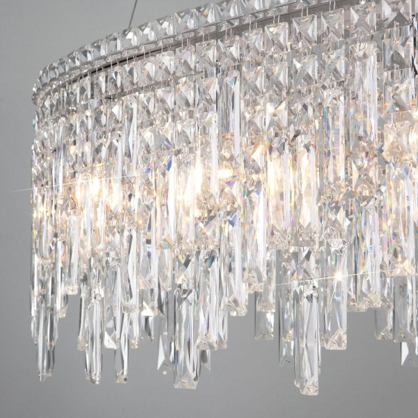 Подвесная люстра Eurosvet Blitz 60159/10 хром/ прозрачный хрусталь Strotskis Smart