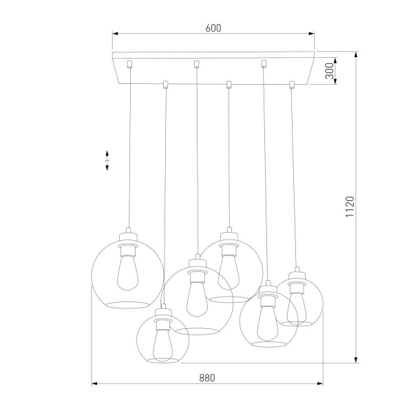 Подвесная люстра TK Lighting 2833 Cubus