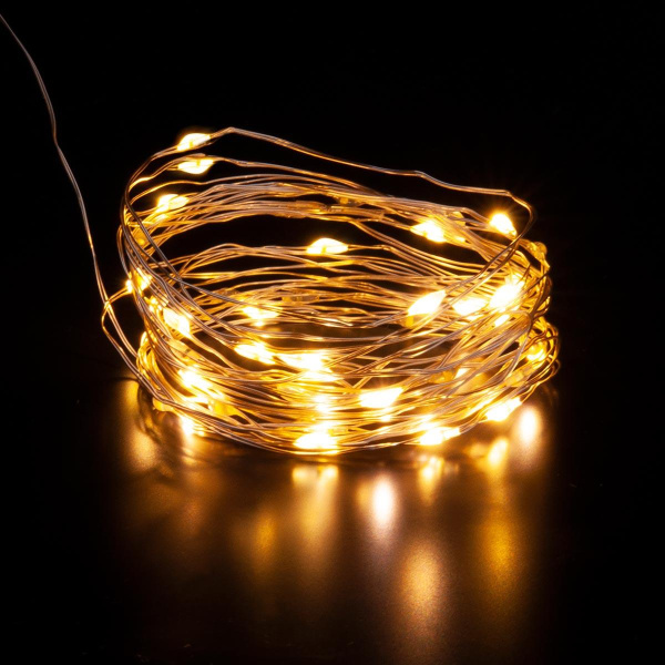 Светодиодная гирлянда Eurosvet Нить Роса 230V 400-008 теплый белый