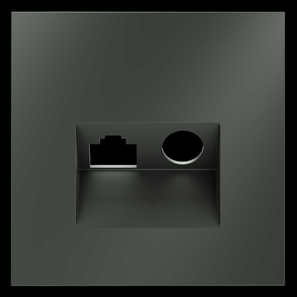 Накладка для розетки TV+RJ45 кат. 6, S70 (титан) Voltum VLS002706