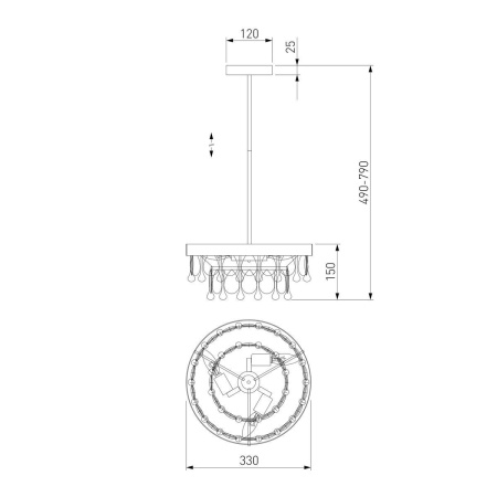 Подвесная люстра Eurosvet Sophie 60165/3 латунь Smart