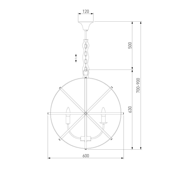 Подвесная люстра Eurosvet Santi 60139/6 хром Smart