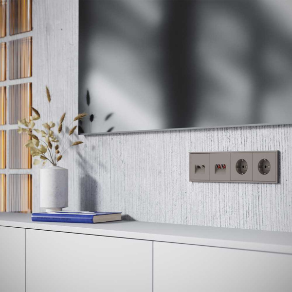 Накладка для розетки акустической 4-местной , S70 (капучино) Voltum VLS001514