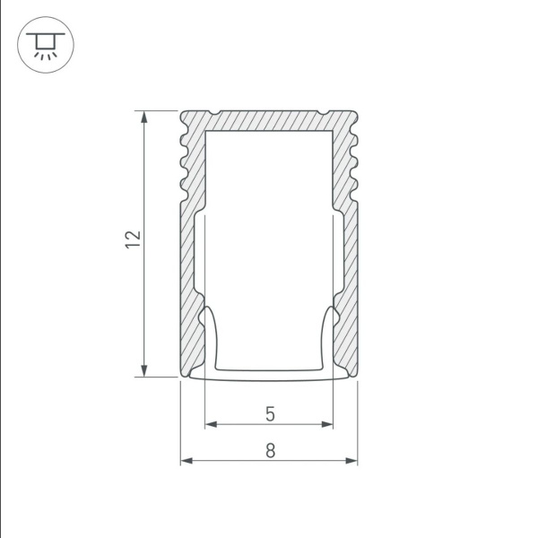 Профиль с экраном Arlight SL-MINI-8-H12-2000 ANOD+OPAL 036833