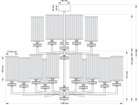 Подвесной светильник KUTEK ADRIA  ADR-ZW-10+5(ZM)