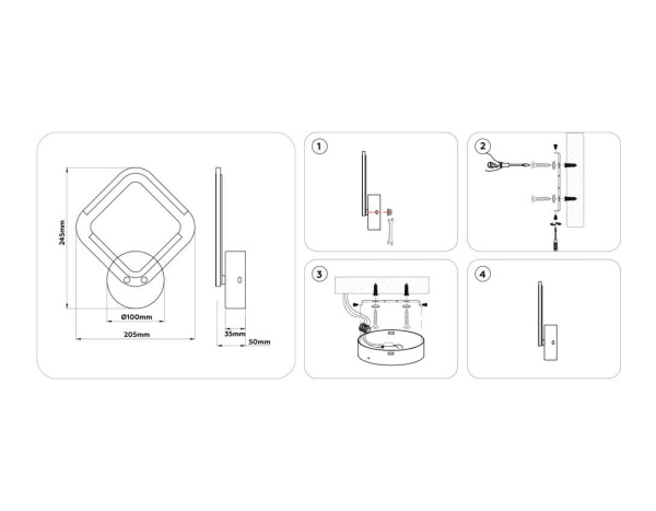Светильник светодиодный настенный Ambrella light ACRYLICA FA8951