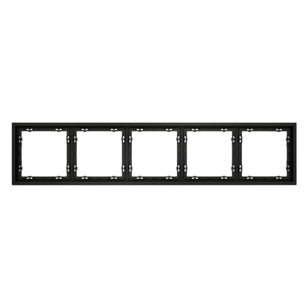 Рамка пластиковая Voltum S70 на 5 постов, (черный матовый) VLS100508