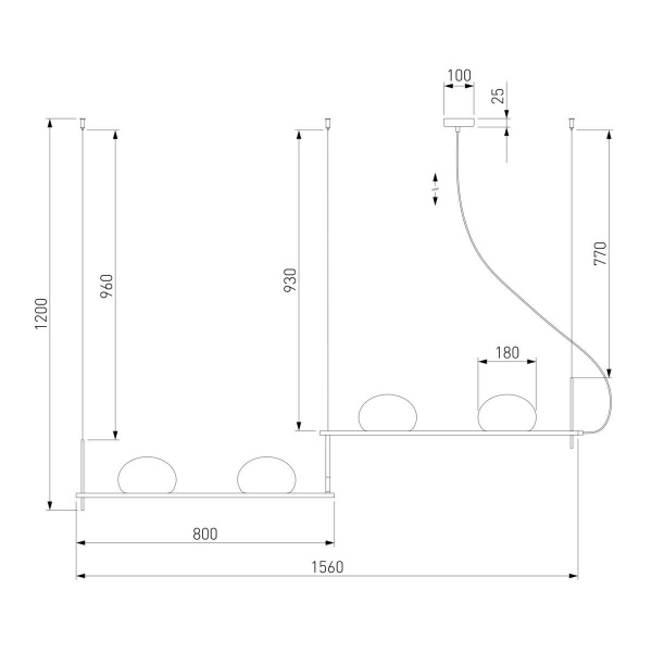 Подвесной светильник Eurosvet Stair 70145/4 черный