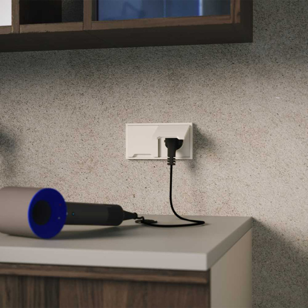 Накладка для розетки с заземлением, защитными шторками и крышкой, S70 (хлопок) Voltum VLS000813