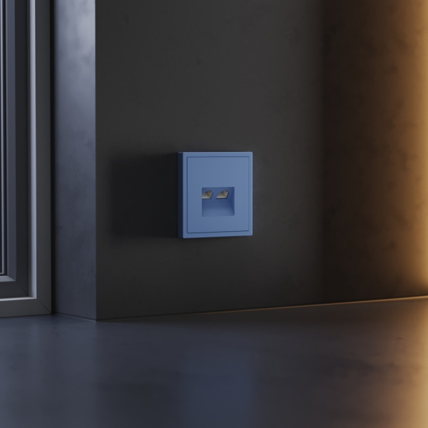 Накладка для розетки компьютерной двойной RJ45+RJ45 кат.6, S70 (деним) Voltum VLS001415