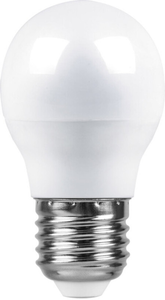 Лампа светодиодная Feron E27 7W 6400K Шар Матовая LB-95 25483