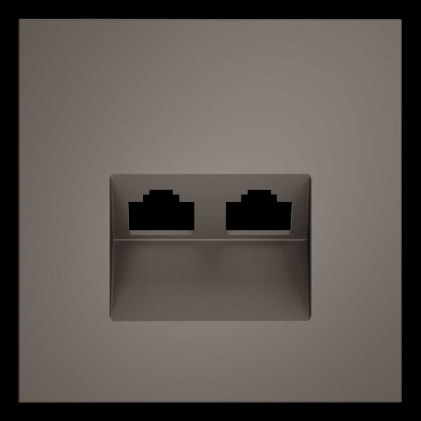 Накладка для розетки компьютерной двойной RJ45+RJ45 кат.6, S70 (капучино) Voltum VLS001414