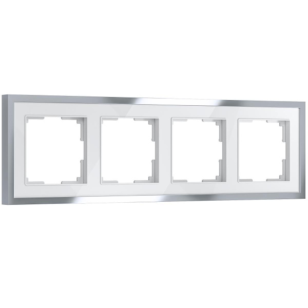 Рамка Werkel Baguette 4 поста белый/серебро W0042850