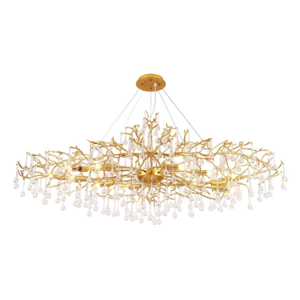 Подвесная люстра Crystal Lux REINA V2 SP12 L1500 GOLD PEARL