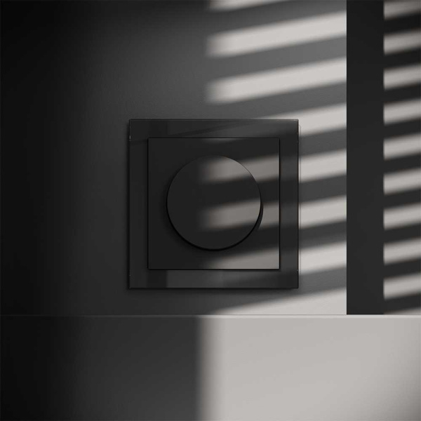 Светорегулятор встраиваемый Voltum S70 поворотно-нажимной 600 Вт, (черный матовый) VLS070308