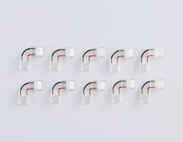 Соединитель угловой AMBRELLA LIGHT ILLUMINATION COB 12/24V для лент 12mm (2 конт.) (10шт. в комплекте) GS6871
