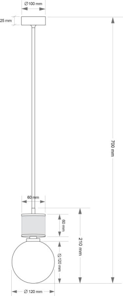 Подвесной светильник KUTEK ERBA ERB-ZW-1(ZM/2)B